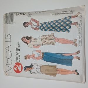 3/$15 90s McCall's 2029 2 Hour Skirt Sewing Pattern 023795202923 ©1999